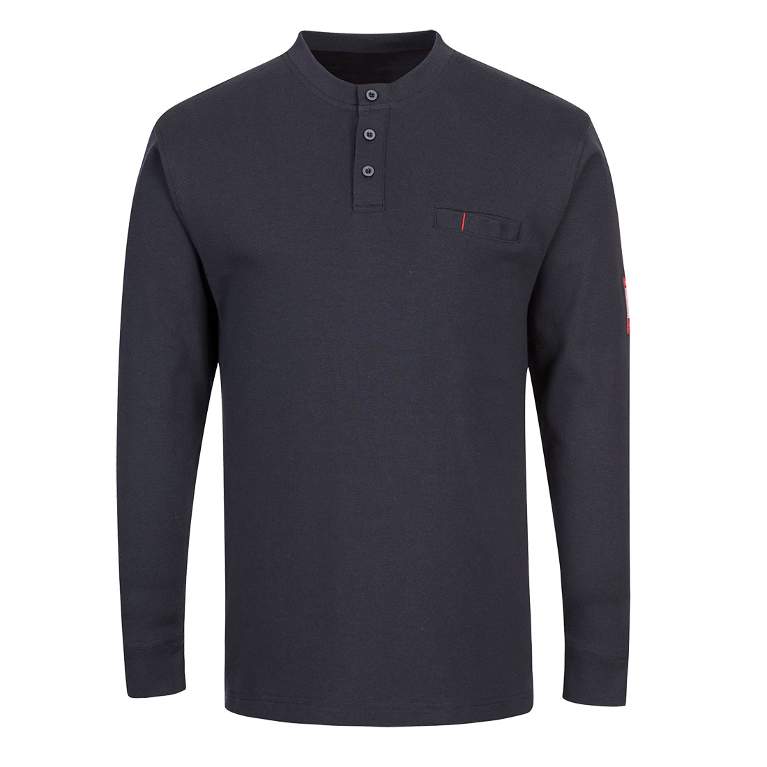 FR32 Portwest® Bizflame® Knit Flame-Resistant Anti-Static Henley Shirts - navy